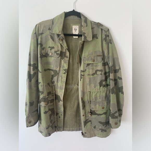 Women’s Billabong Cotton Denim Camo Army Utility Jacket - Picture 1 of 5